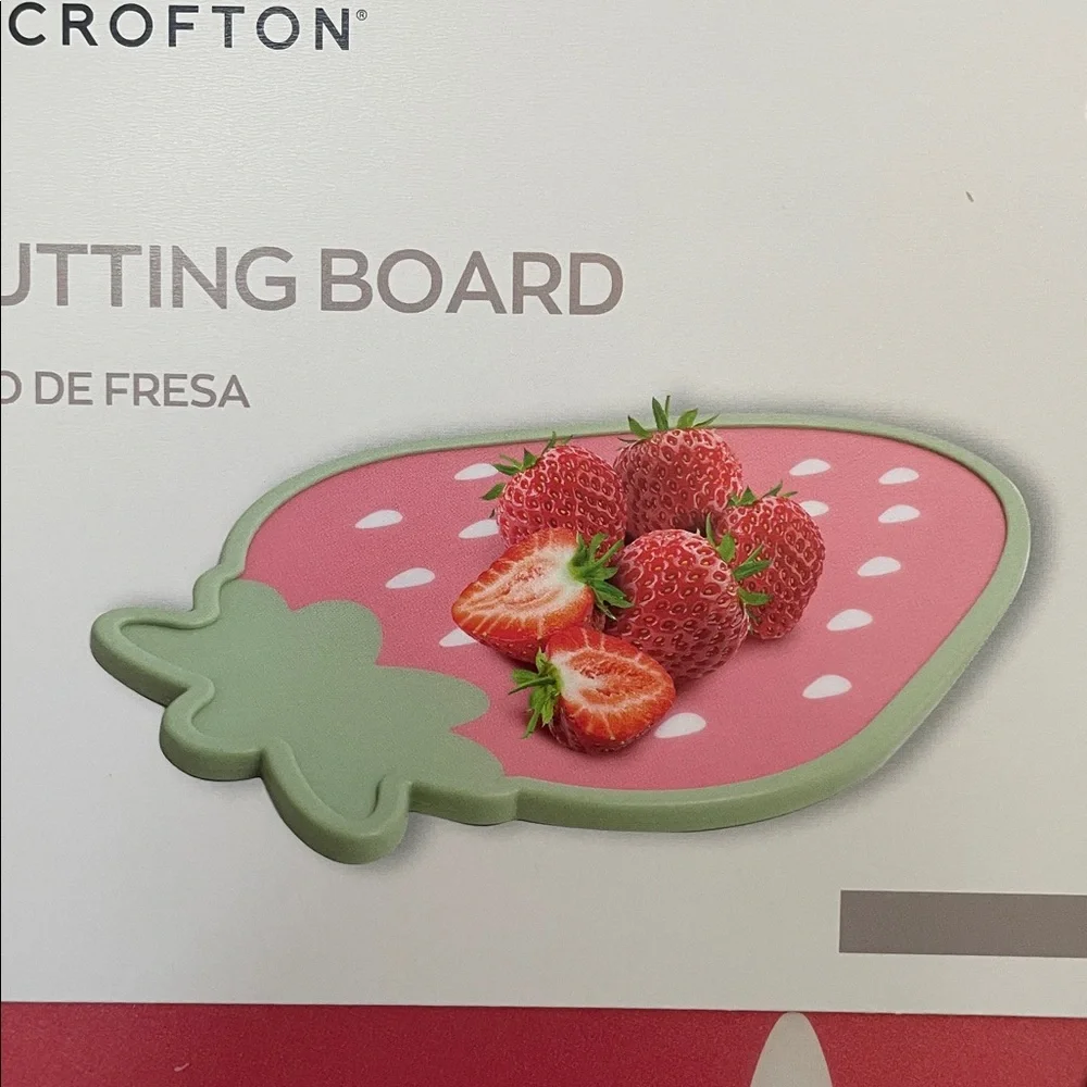 Crofton Strawberry Fruit Shape Two Sided Large Surface Cutting Chopping Board